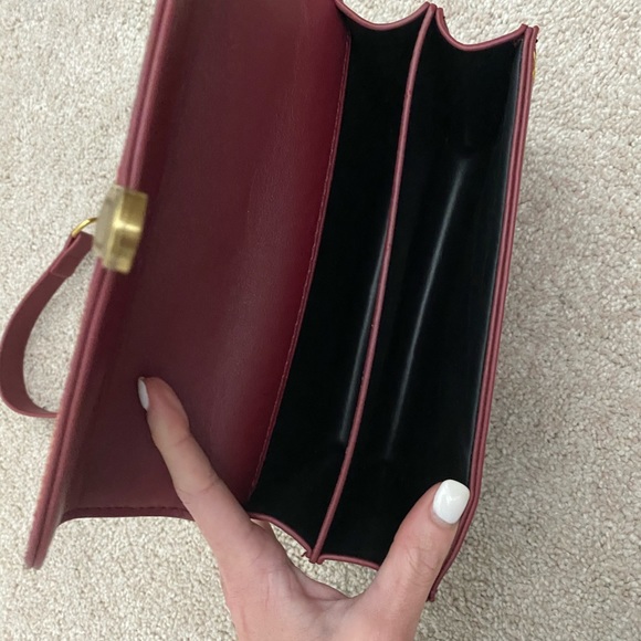 Red Vegan Leather Handbag Crossbody - Picture 4 of 5